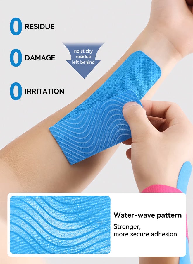 MAANGE 6 Rolls Sports Muscle Tape, 5cm x 5cm, Waterproof  Kinesiology Tape Strips, Sports Elastic Knee Brace, Muscle Pain Relief, Sports Tape, Knee Tape, Suitable For Sports Training Use. - Image 4